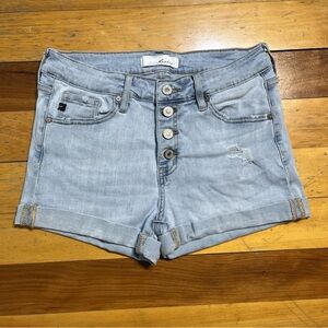 KanCan Mid Rise Distressed Cuffed Stretch Jean Shorts Size 30